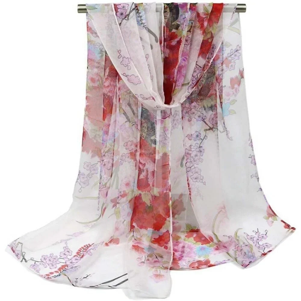 Women's Ao2 Lightweight Floral Print Scarves, Shawl Wraps & Fashion